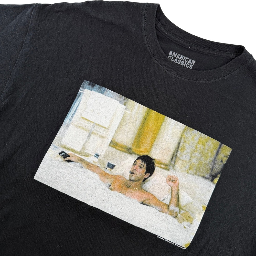American Classics Scarface Tony Montana Movie Graphic T Shirt Mens XL Black Rare